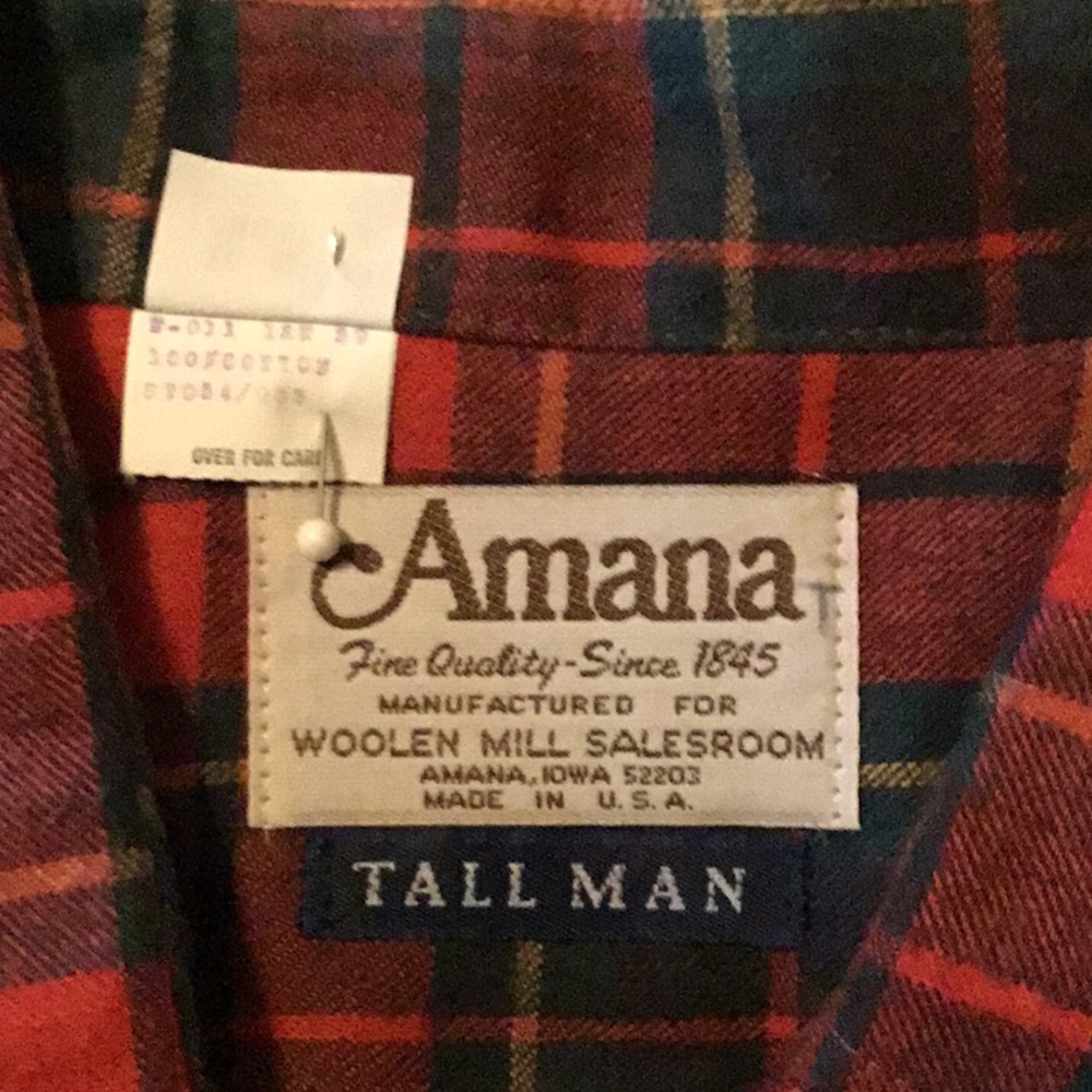 Vintage Amana men’s flannel shirt, new w/o tags, size 16/16 1/2 Tall - Picture 4 of 9